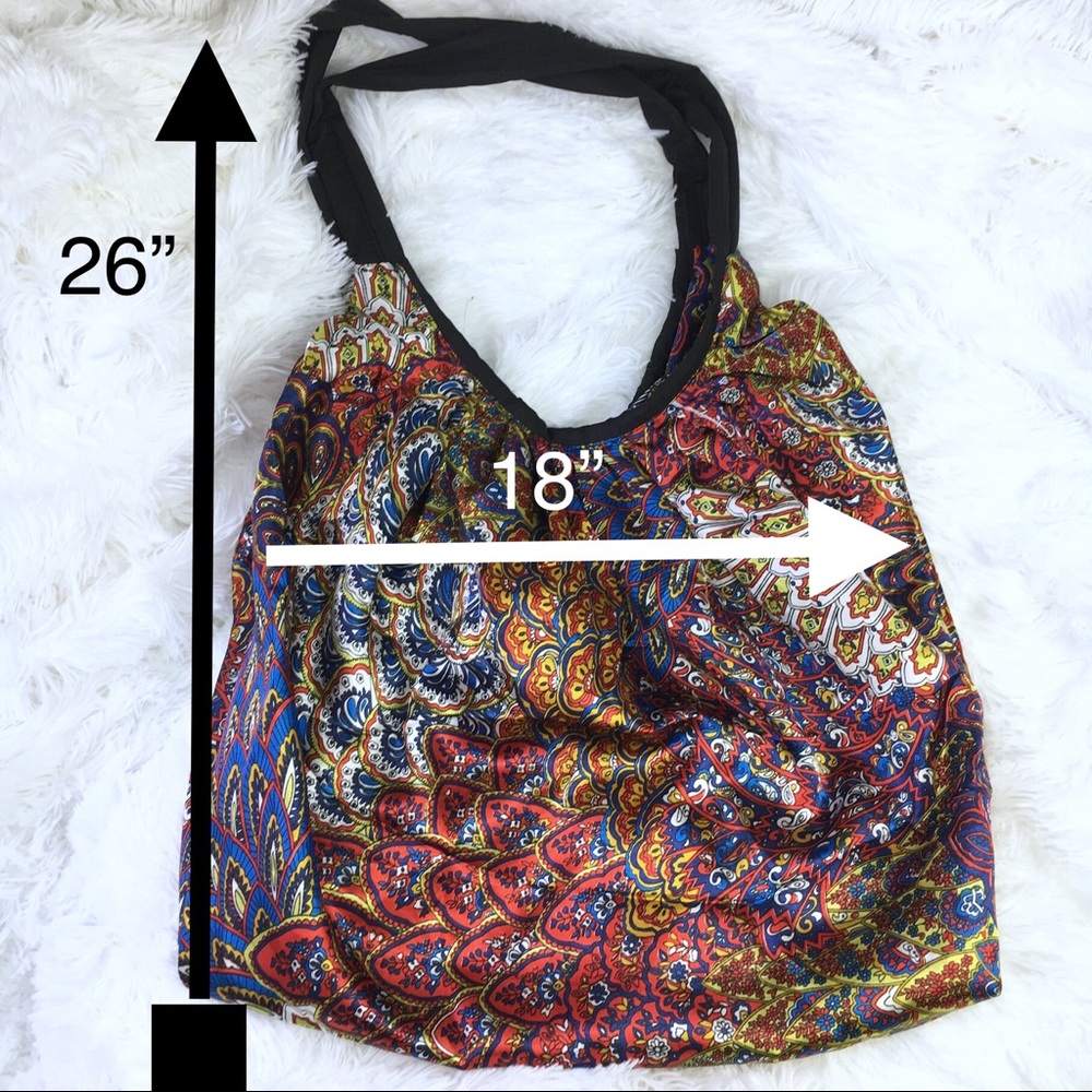 ❤️SOLD❤️Boho Beach Bag Foldable Packable Mandala - Picture 2 of 8